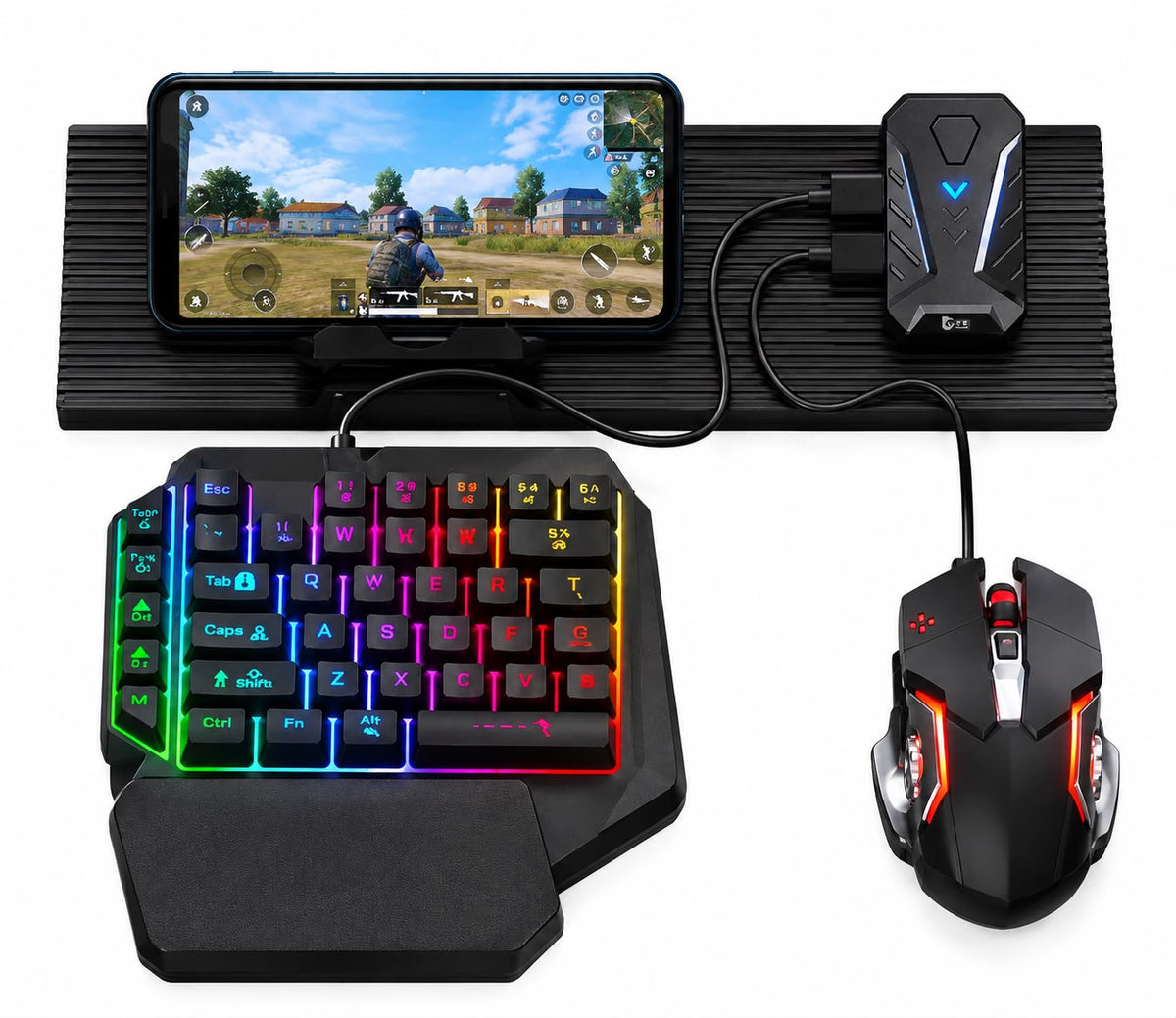 X2 Mobile Phone One Hand Video Game Keyboard Keypad Gaming LED + Color ...